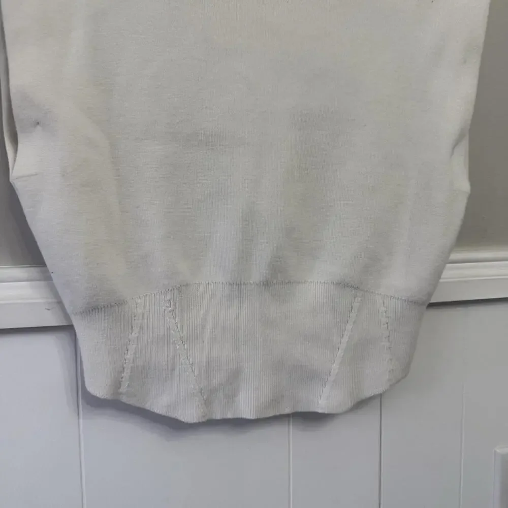 Pilcro Sweater Womens Medium White Vest Biker Muscle Knit Cozy Warm Mock Neck - Picture 4 of 6